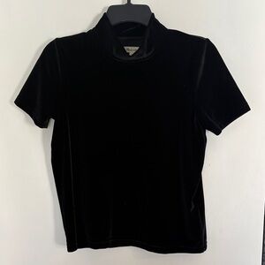 Madewell black velvet short sleeve top size XS